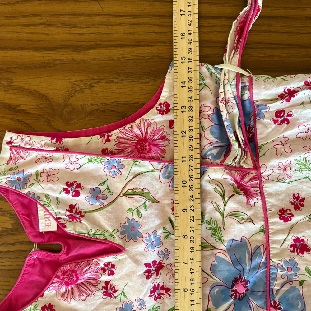 VTG Emily West Girl's Sz 14 Floral Prairie Midi Dress 70s Style Belted EUC Lined - Picture 7 of 12